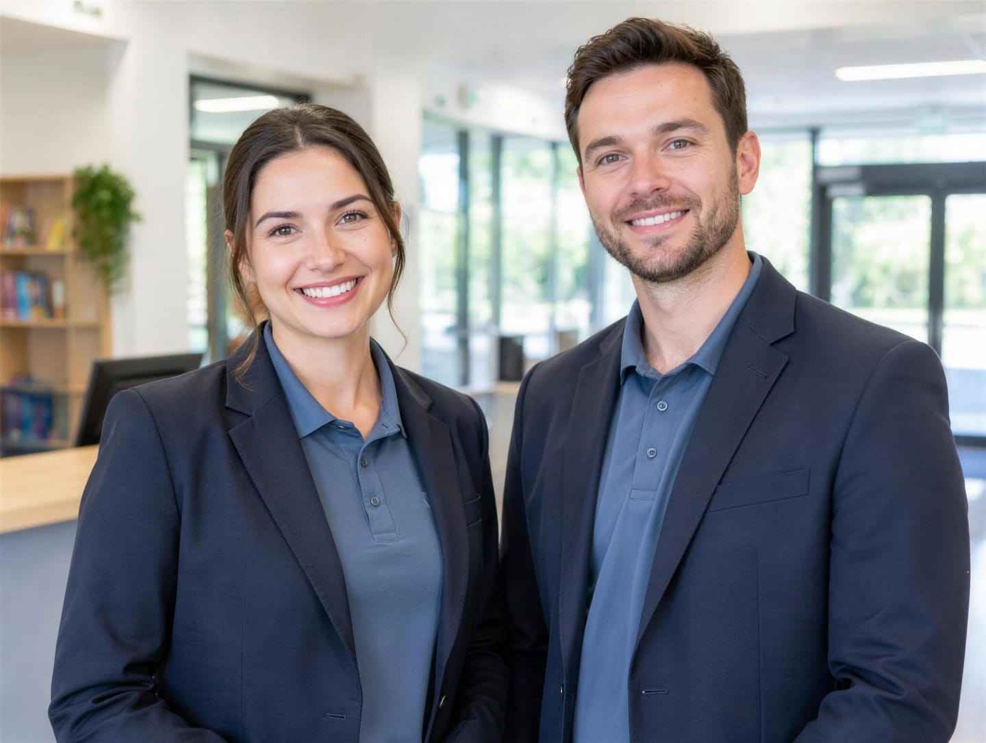 School staff wearing coordinated EKRA staff uniforms at a school reception
